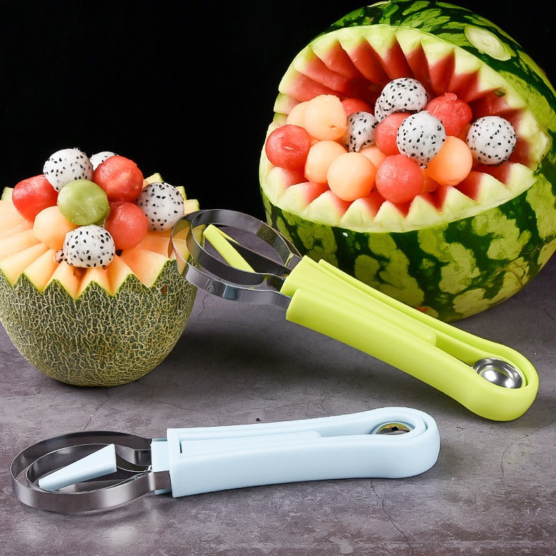 4 In 1 Melon Cutter Scoop Fruit Carving Knife Watermelon Fruit