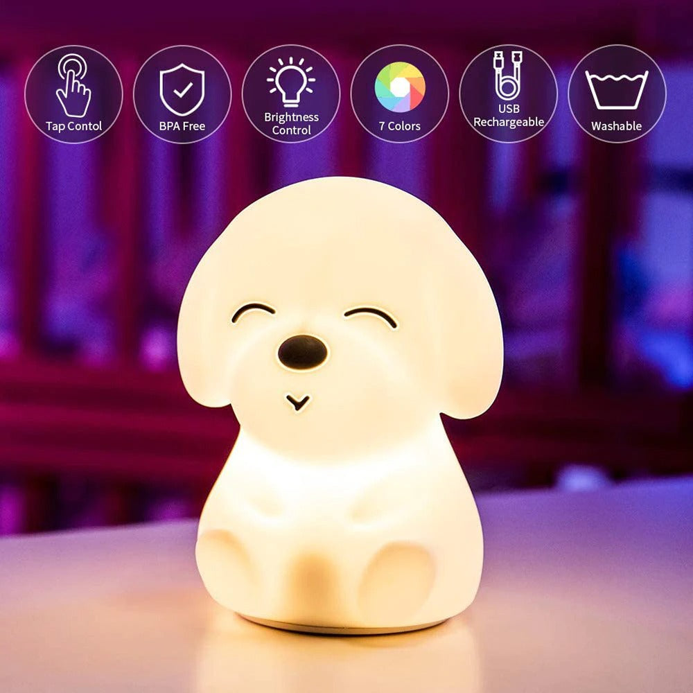 Veilleuse pour enfants LED veilleuse pour enfants silicone cute Dog touch  Sensor