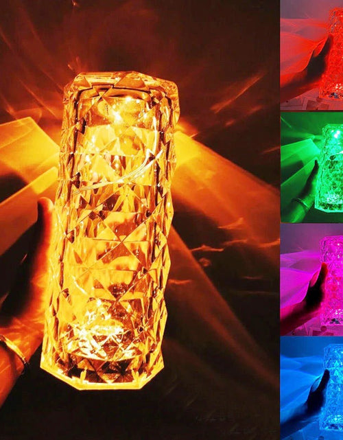Load image into Gallery viewer, Crystal Rose Touch Sensor USB Rechargeable Lamp
