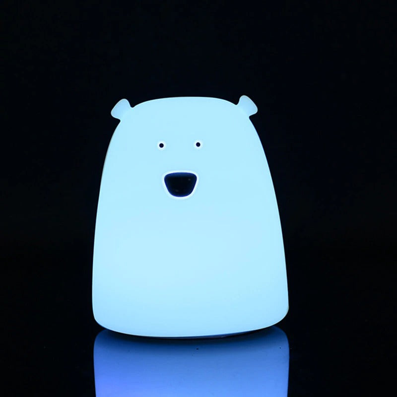 Cute Bear Multicolor Touch Sensor LED Rechargeable Silicone Night Light