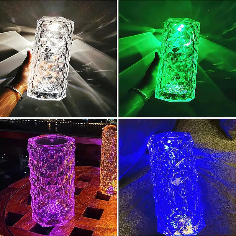 Crystal Rose Touch Sensor USB Rechargeable Lamp