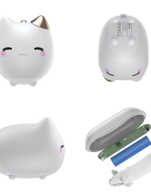 Load image into Gallery viewer, Cute Kitty Multicolor Touch Sensor LED Rechargeable Silicone Night Light

