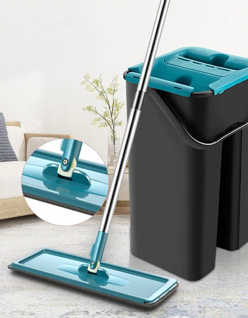 Load image into Gallery viewer, 360 Rotating Self Drying Flat Mop w/ Bucket
