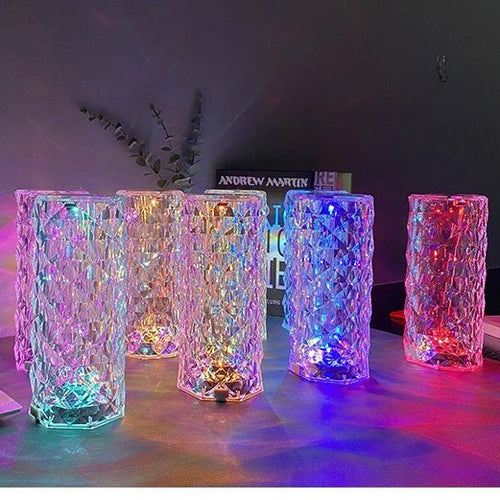 Load image into Gallery viewer, Crystal Rose Touch Sensor USB Rechargeable Lamp
