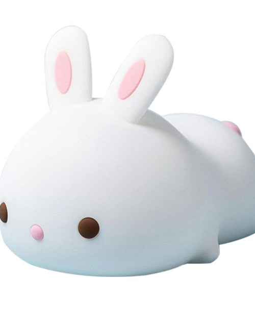 Load image into Gallery viewer, Cute Bunny Multicolor Touch Sensor LED Rechargeable Silicone Night Light w/ Remote Controller
