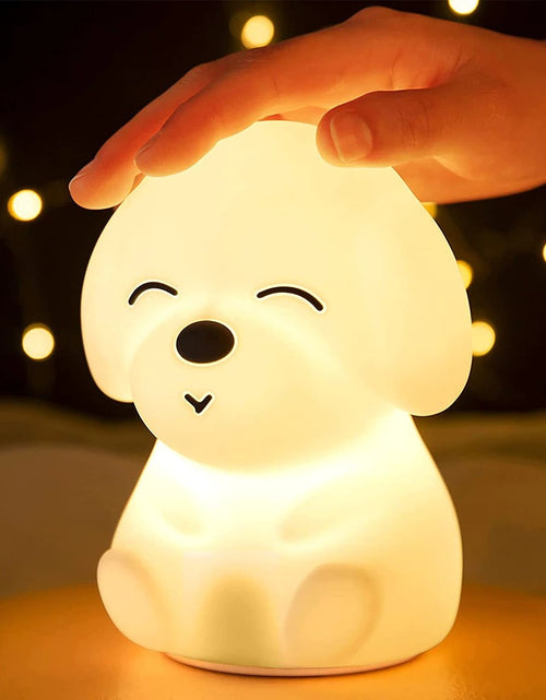 Load image into Gallery viewer, Adorable Puppy Multicolor Touch Sensor LED Rechargeable Silicone Night Light w/ Remote Controller

