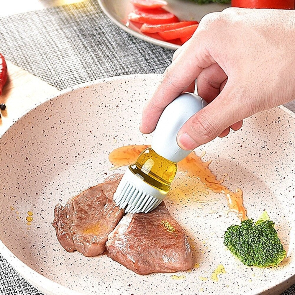 Portable Sauce and Oil Dispenser with Brush