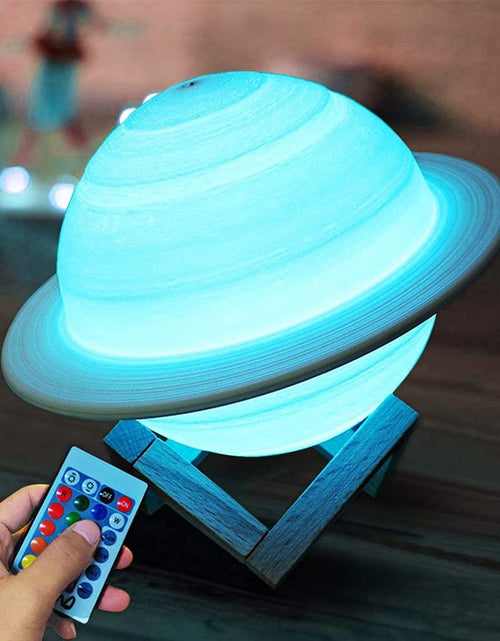 Load image into Gallery viewer, Modern Multi-Color 3D USB Rechargeable Touch Saturn Moon Lamp LED Night Light w/ Remote Control Gift for Children and Adults

