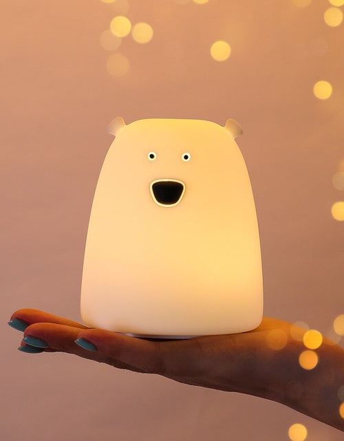 Load image into Gallery viewer, Cute Bear Multicolor Touch Sensor LED Rechargeable Silicone Night Light
