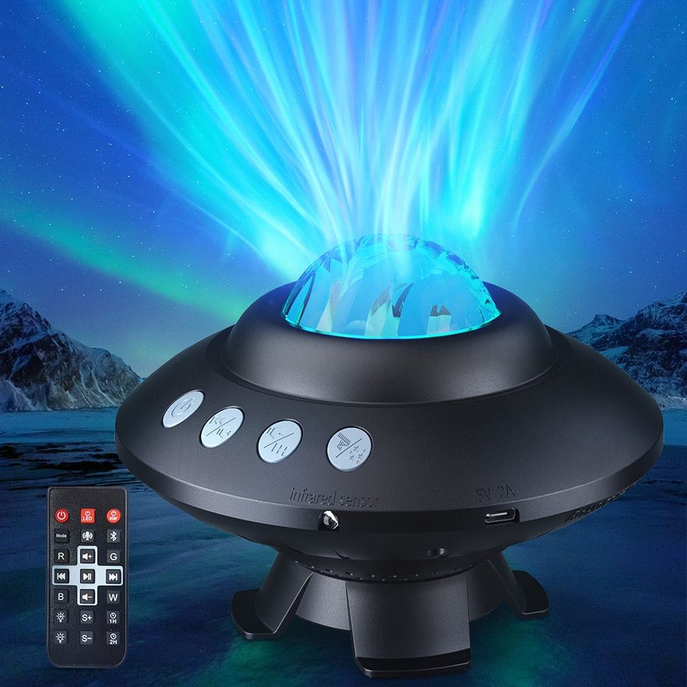 Aurora Star Northern Light Projector w/ Built-in Bluetooth Music Speaker And Remote Controller Gift for Kids and Adults