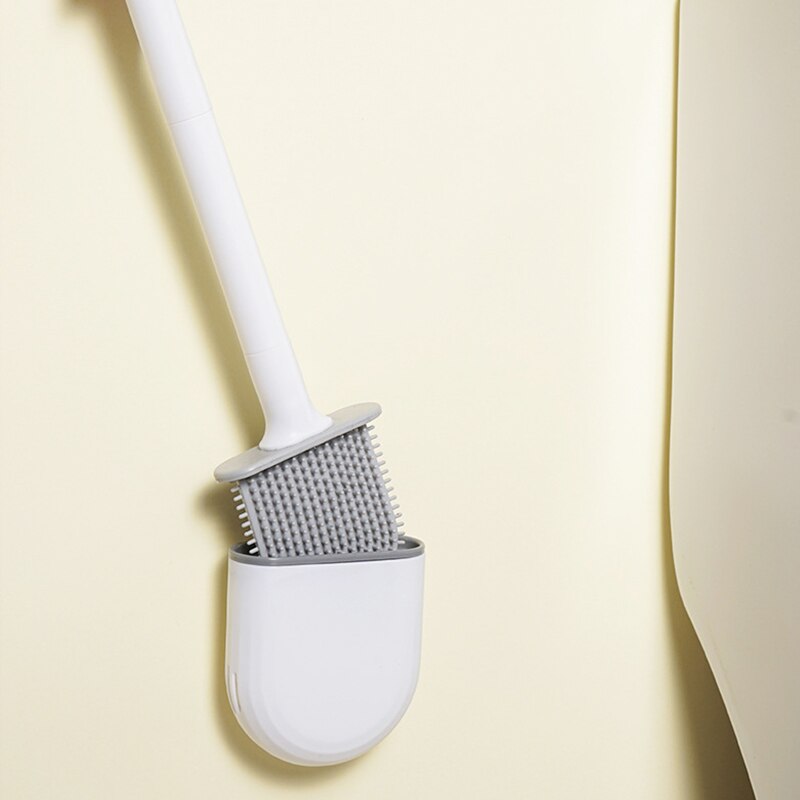 Soft Silicone Toilet Brush w/ Holder
