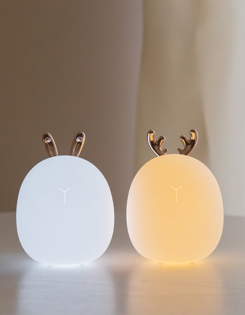 Load image into Gallery viewer, Lovely Rabbit/Deer LED Rechargeable Silicone Night Light Gift for Children and Adults
