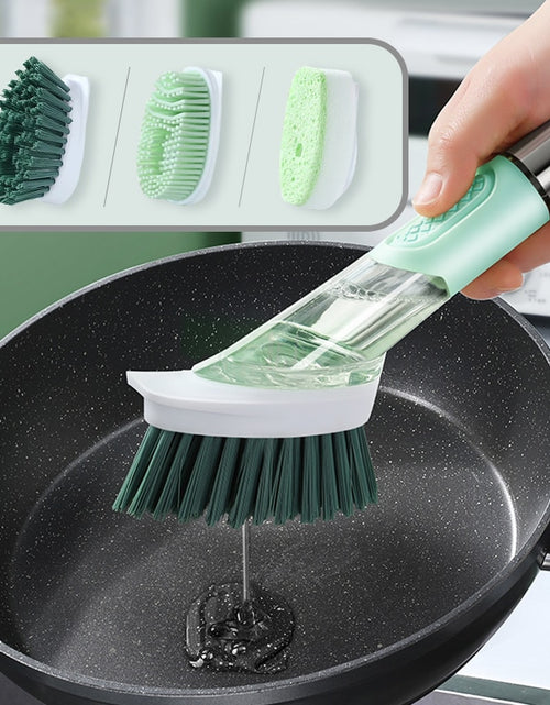 Dish Brush with Soap Dispenser, Kitchen Dish Scrubber Brush with