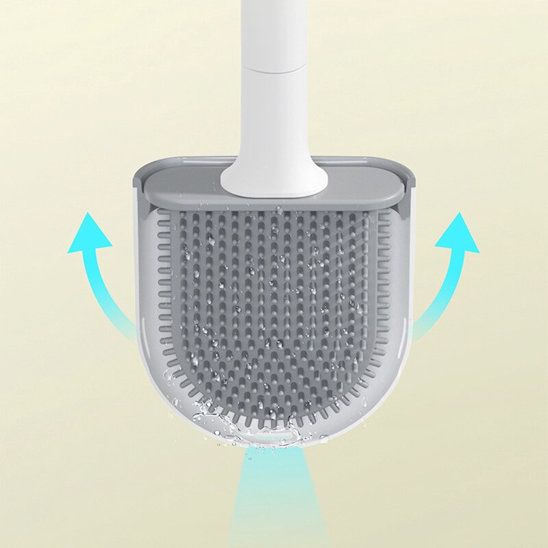 Soft Silicone Toilet Brush w/ Holder