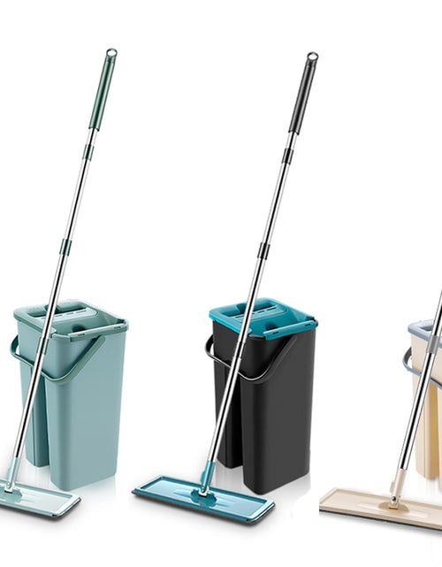 Load image into Gallery viewer, 360 Rotating Self Drying Flat Mop w/ Bucket
