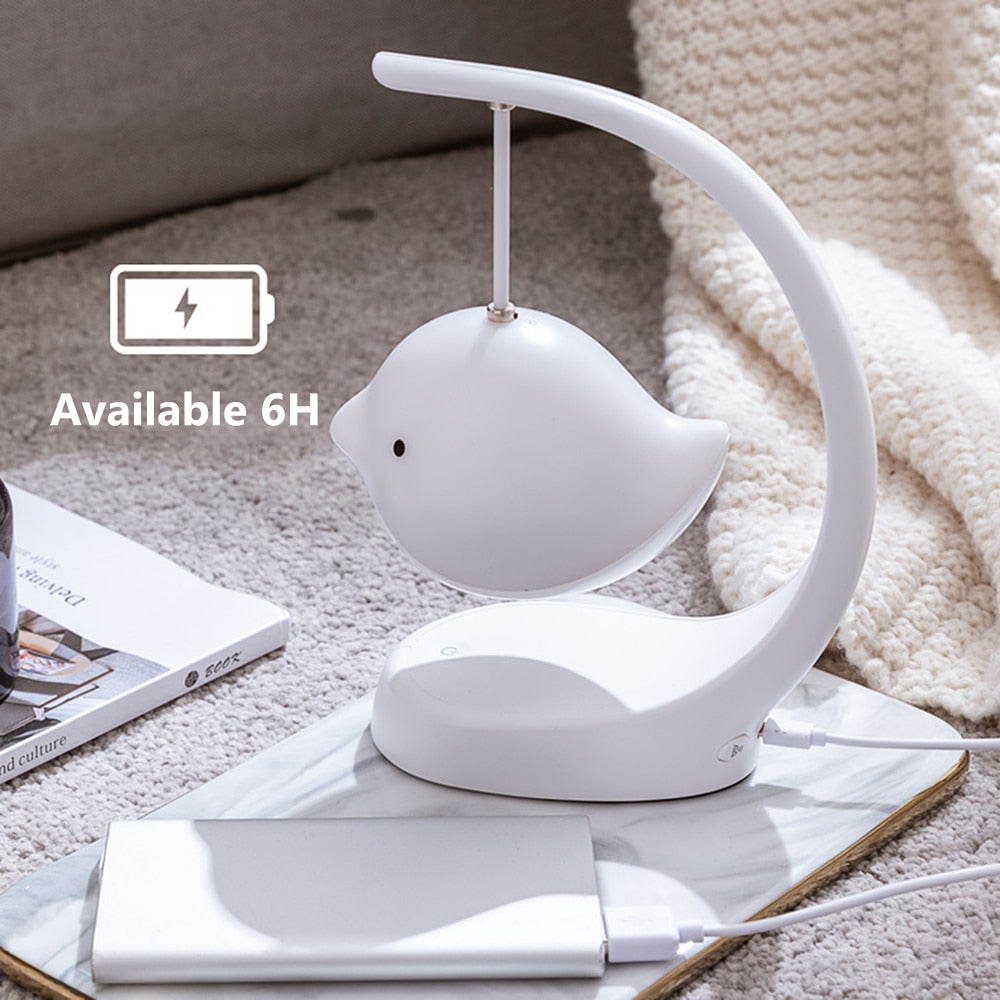Rechargeable Multi-Color Bluetooth Wireless Music Desk Lamp Bird Shaped LED Night Light Gift for Children and Adults