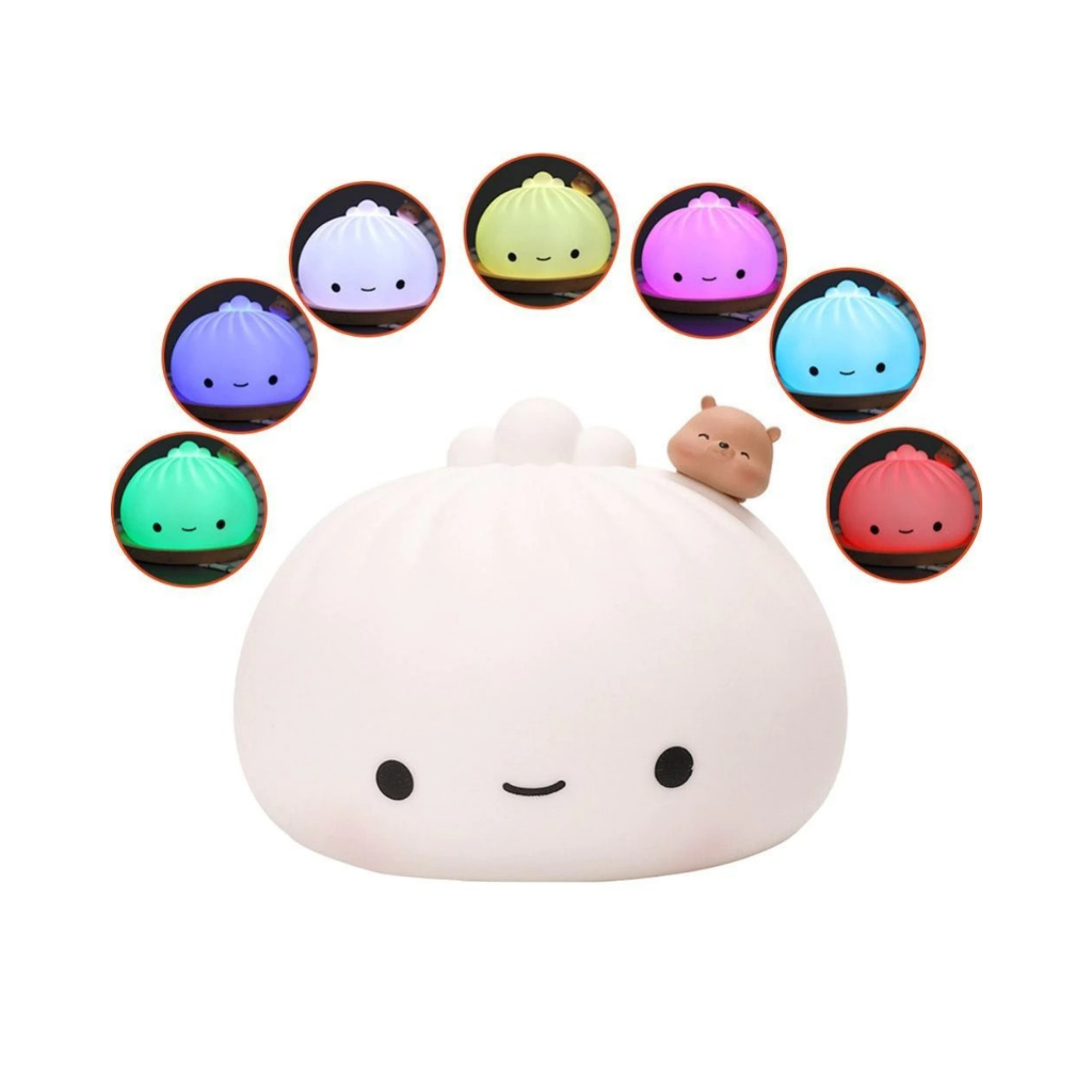 Adorable Bun Multi-Color Touch Sensor LED Rechargeable Silicone Night Light Gift for Kids and Adults