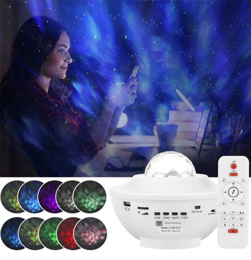 Star Night Light UFO Shaped Projector w/ Built-in Bluetooth Music Speaker And Remote Controller