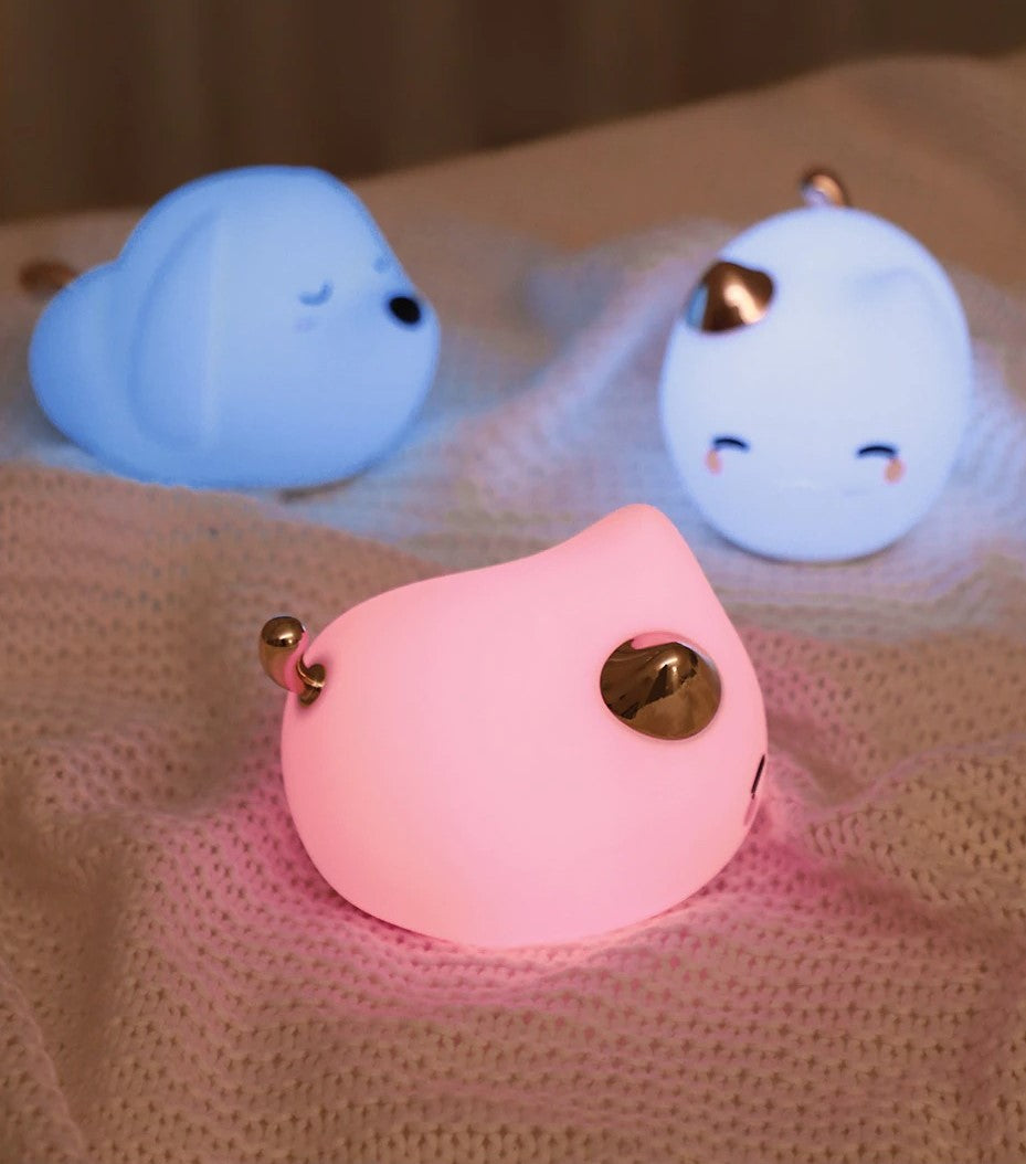Cute Dog Multicolor Touch Sensor LED Rechargeable Silicone Night Light