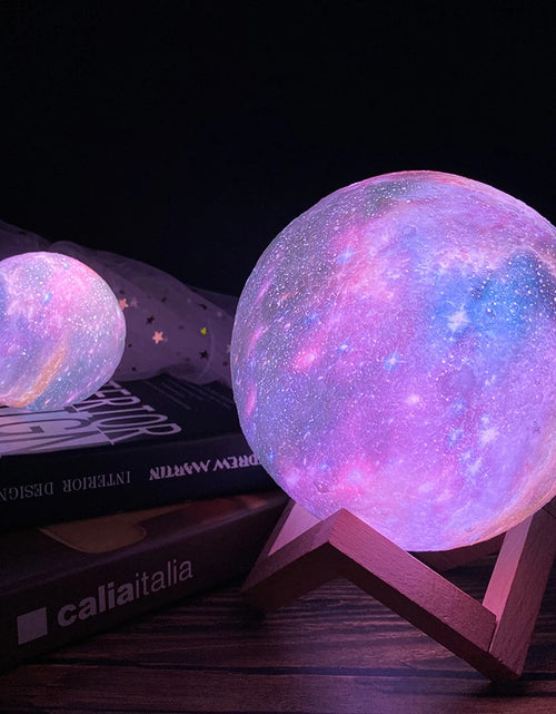 Load image into Gallery viewer, Modern 3D Multi-Color USB Rechargeable Touch Galaxy Moon Lamp LED Night Light w/ Remote Control Gift for Children and Adults
