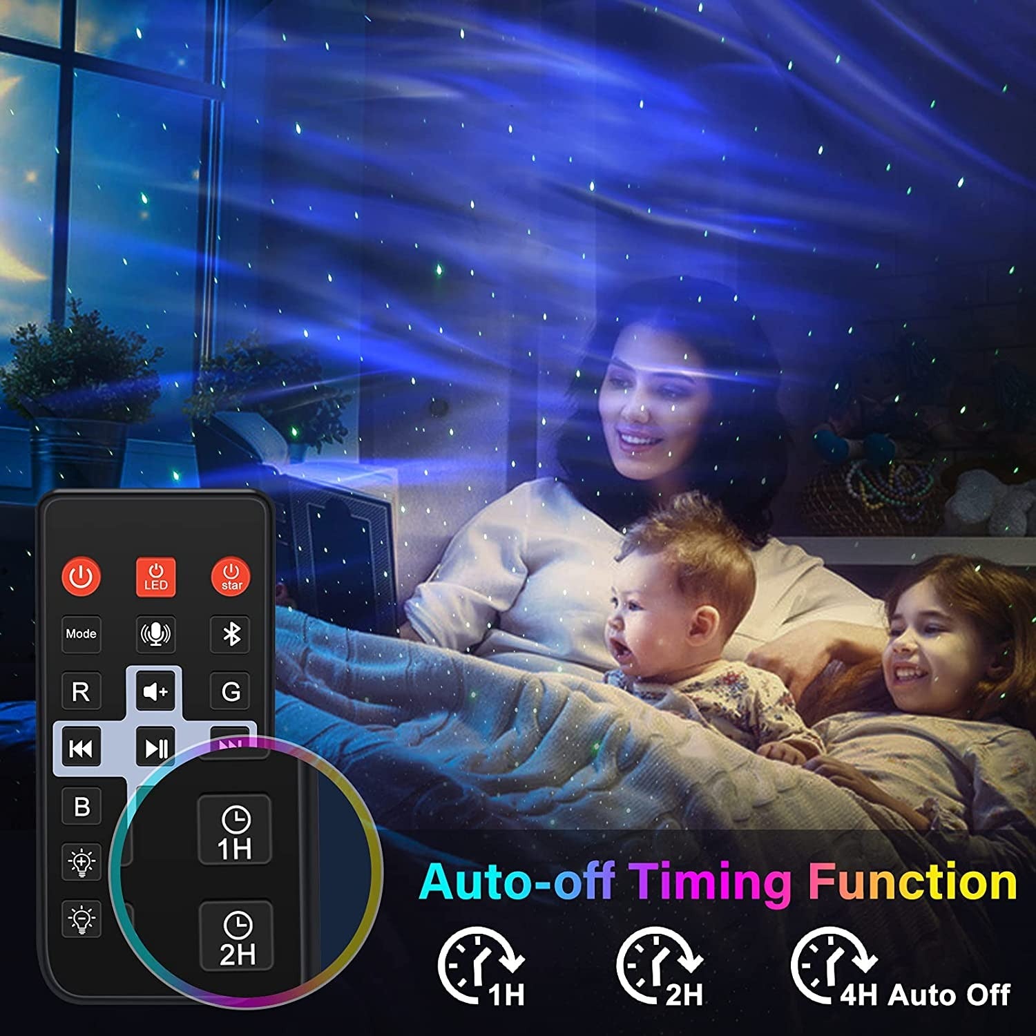 Aurora Star Northern Light Projector w/ Built-in Bluetooth Music Speaker And Remote Controller Gift for Kids and Adults