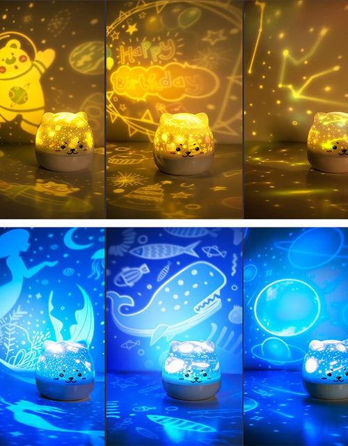 Load image into Gallery viewer, Rotating Bear Star Projector LED Night Light
