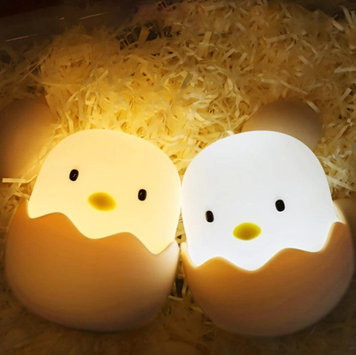 Cute Chick Touch Sensor LED Rechargeable Silicone Night Light Gift for Children and Adults