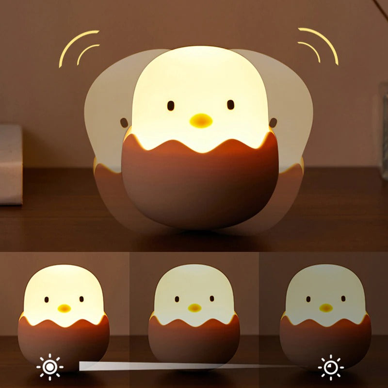 Cute Chick Touch Sensor LED Rechargeable Silicone Night Light Gift for Children and Adults