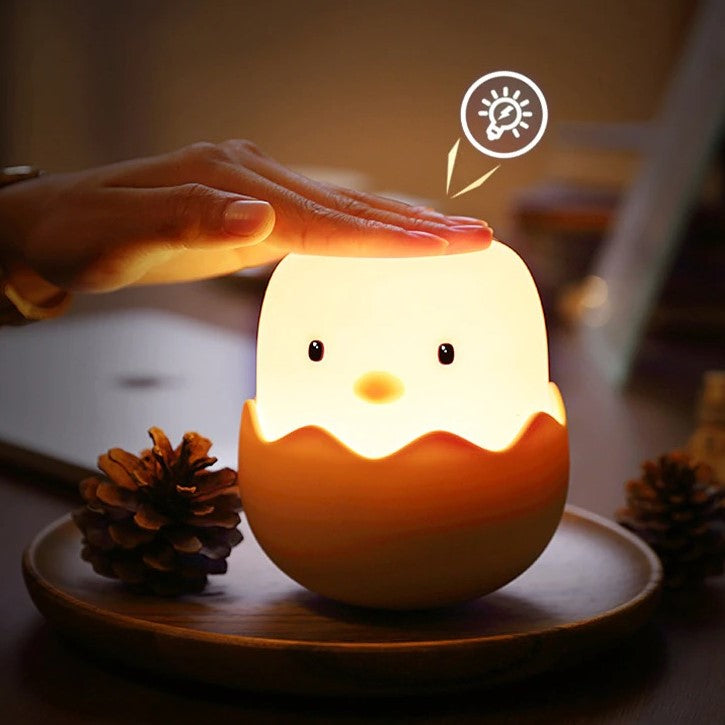Cute Chick Touch Sensor LED Rechargeable Silicone Night Light Gift for Children and Adults