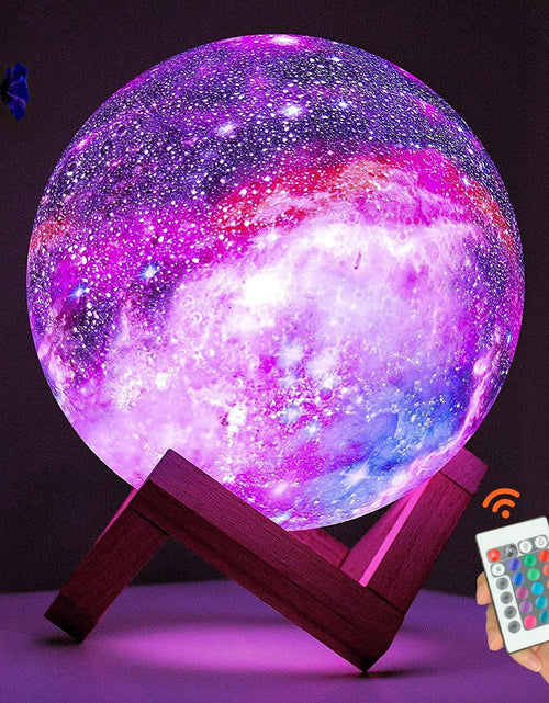 Load image into Gallery viewer, Modern 3D Multi-Color USB Rechargeable Touch Galaxy Moon Lamp LED Night Light w/ Remote Control Gift for Children and Adults
