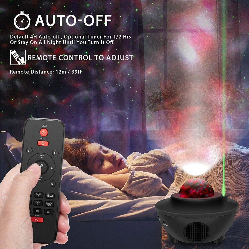 Star Night Light UFO Shaped Projector w/ Built-in Bluetooth Music Speaker And Remote Controller Gift for Adults and Children Party Light