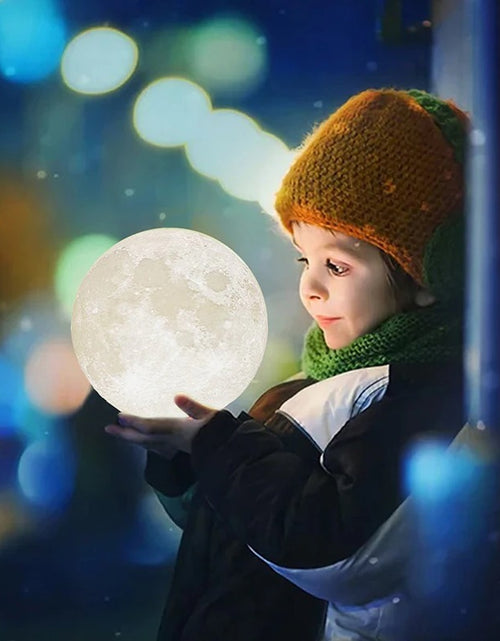 Load image into Gallery viewer, Modern 3D USB Rechargeable Touch Moon Lamp LED Night Light
